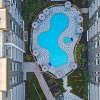 a swimming pool in a courtyard
