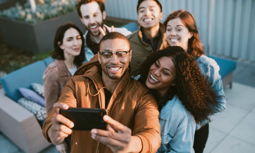 friends posing for a picture